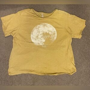 Magnolia pearl Yellow T-Shirt with Moon Graphic slight discoloration on back